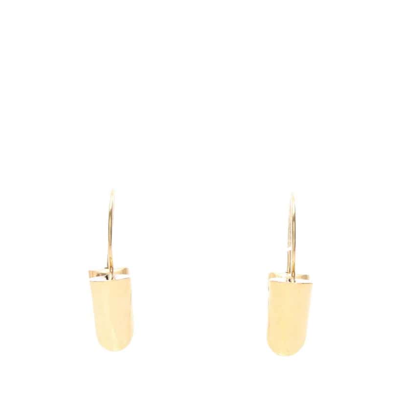 Louis Vuitton Gold Plated Essential V Hoop Earrings Gold Metal Good condition - Inside View