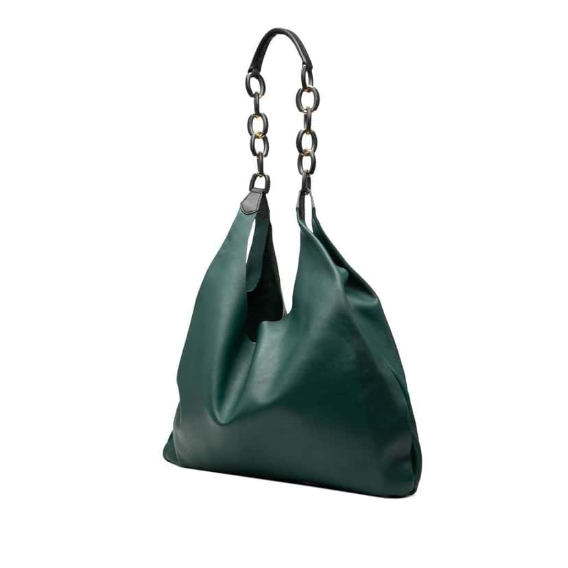 Burberry Soft Leather Wrapped Chain Shopper Hobo Green Leather Very good condition - Back View
