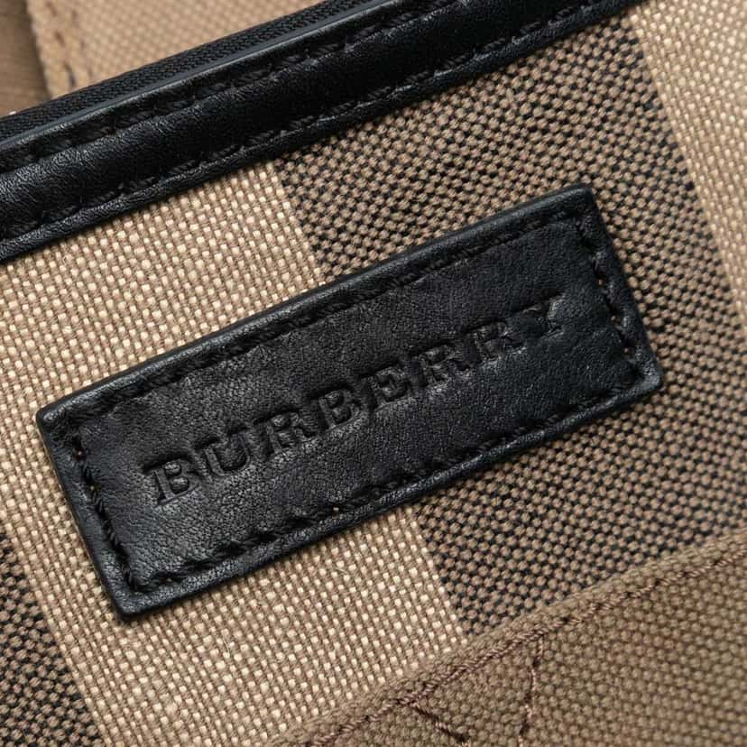 Burberry Medium Mega Check Canvas Ashby Bucket Bag Brown Canvas Good condition - Box View