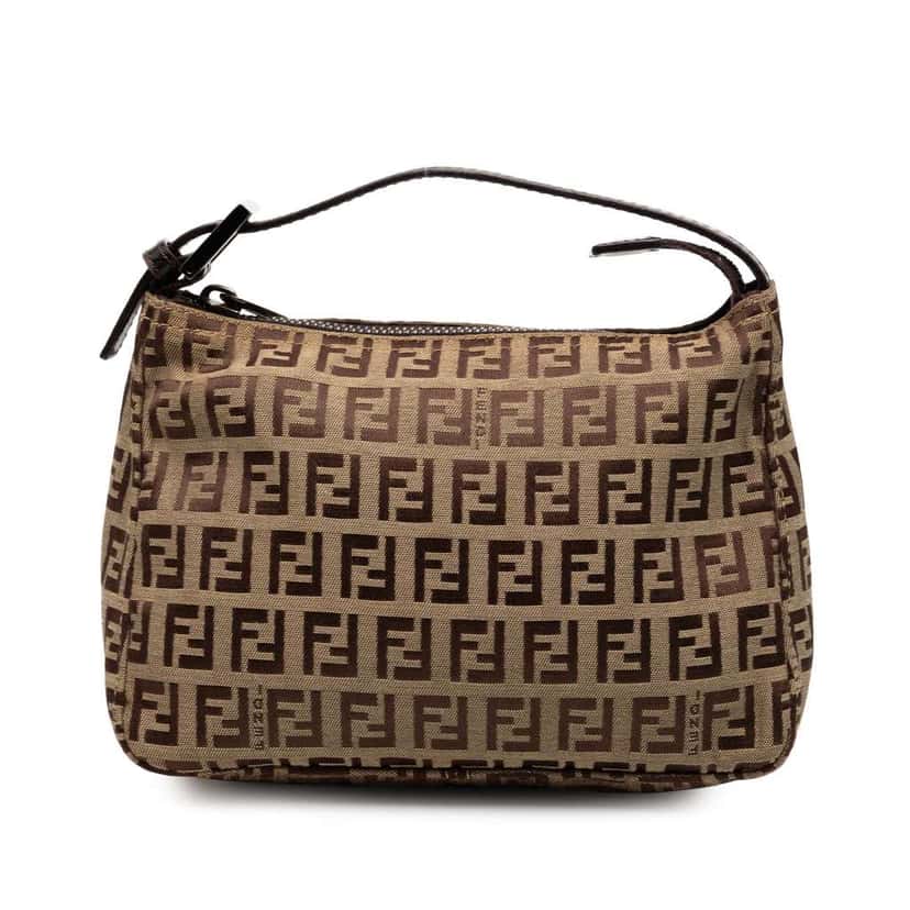 Fendi Zucchino Canvas Handbag Brown Canvas Good condition - Front View
