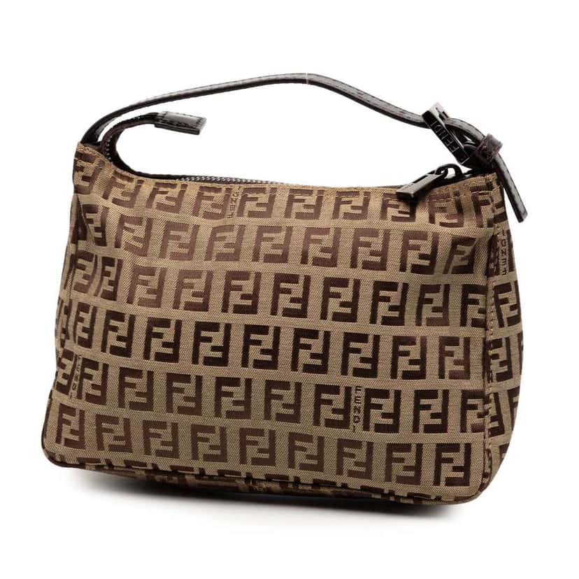 Fendi Zucchino Canvas Handbag Brown Canvas Good condition - Back View