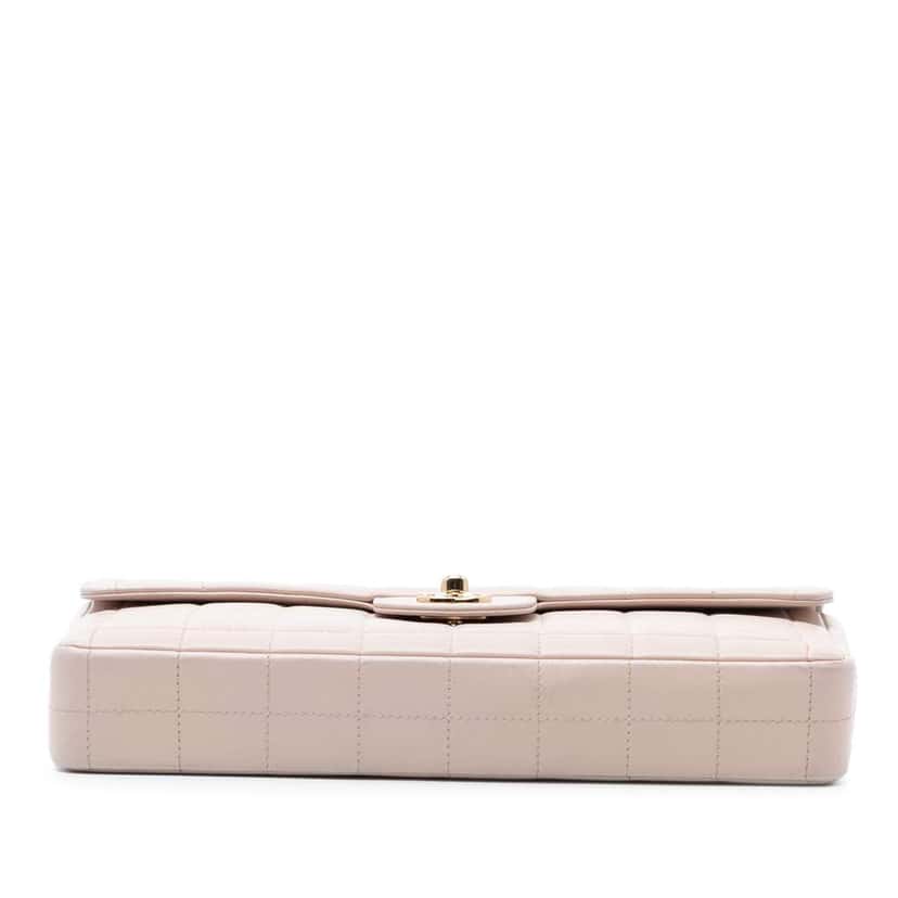 Chanel Chocolate Bar Lambskin East West Flap Brown Leather Good condition - Inside View