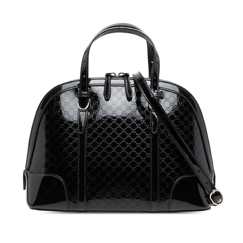 Gucci Small Microguccissima Patent Nice Satchel Black Leather Good condition - Front View