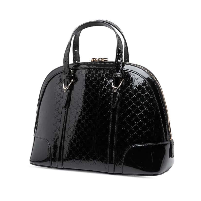 Gucci Small Microguccissima Patent Nice Satchel Black Leather Good condition - Back View