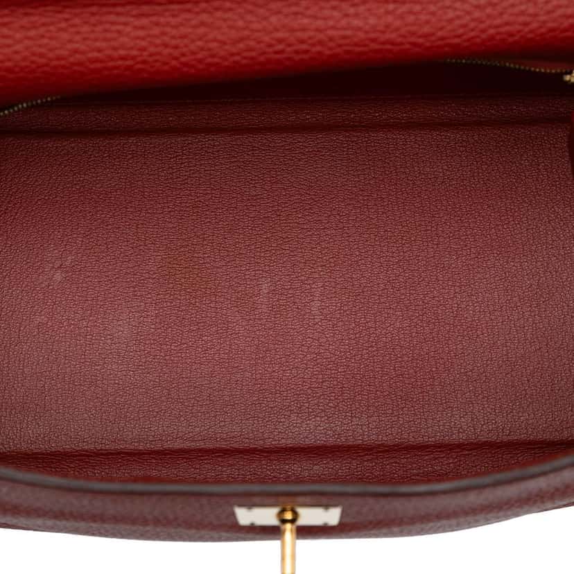 Hermès Togo Kelly II Retourne 35 Red Leather Fair condition - Model View