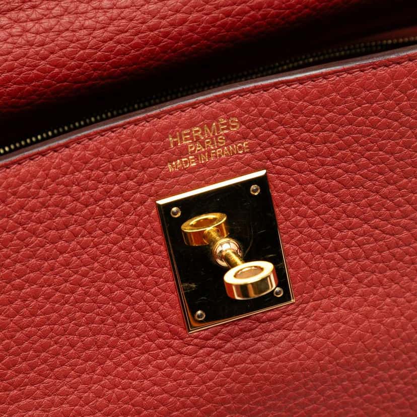 Hermès Togo Kelly II Retourne 35 Red Leather Fair condition - Box View