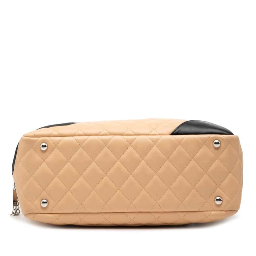 Chanel Large Quilted Lambskin Cambon Ligne Shoulder Bag Brown Leather Good condition - Inside View
