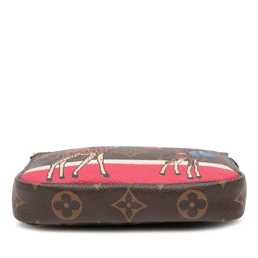Louis Vuitton Monogram Giraffe Christmas Mini Pochette Accessoires Brown Good condition - Inside View