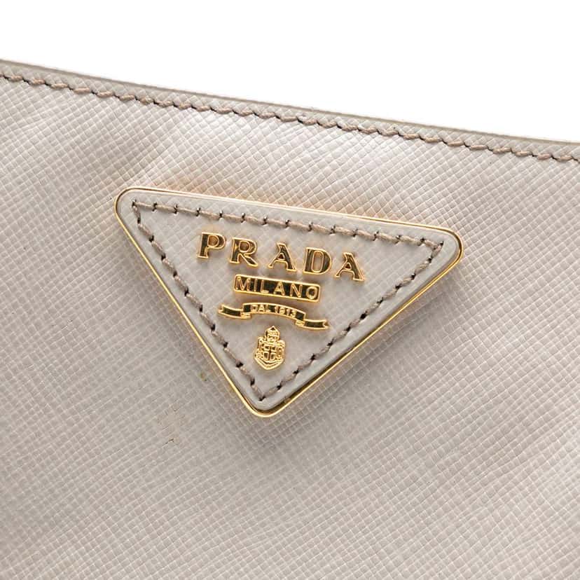 Prada Medium Saffiano Lux Galleria Satchel Grey Leather Good condition - Box View