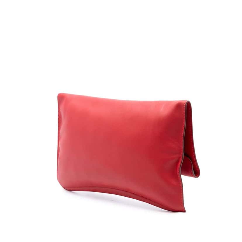 Hermès Evercolor Pliplat Clutch Red Leather Good condition - Back View