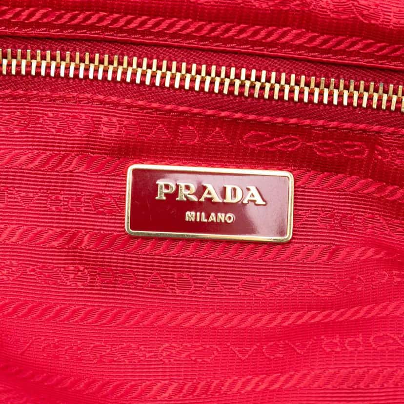 Prada Saffiano Trimmed Tessuto Backpack Red Good condition - Box View