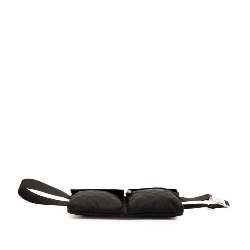 Gucci GG Canvas Double Pocket Belt Bag Black Canvas Very good condition - Inside View