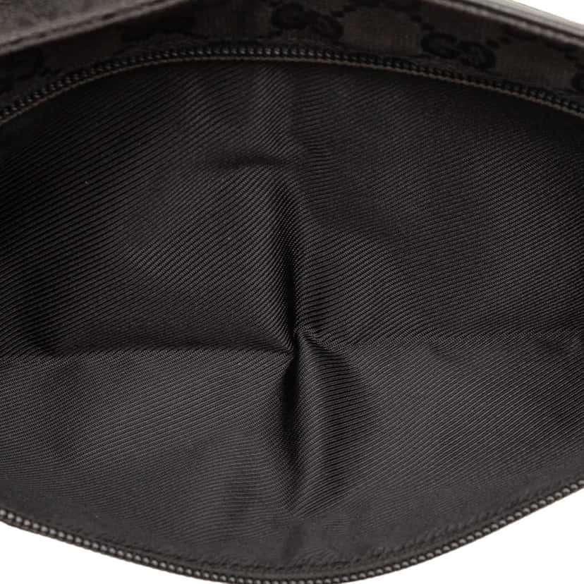 Gucci GG Canvas Double Pocket Belt Bag Black Canvas Very good condition - Model View