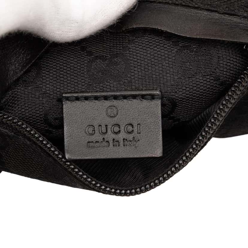 Gucci GG Canvas Double Pocket Belt Bag Black Canvas Very good condition - Box View