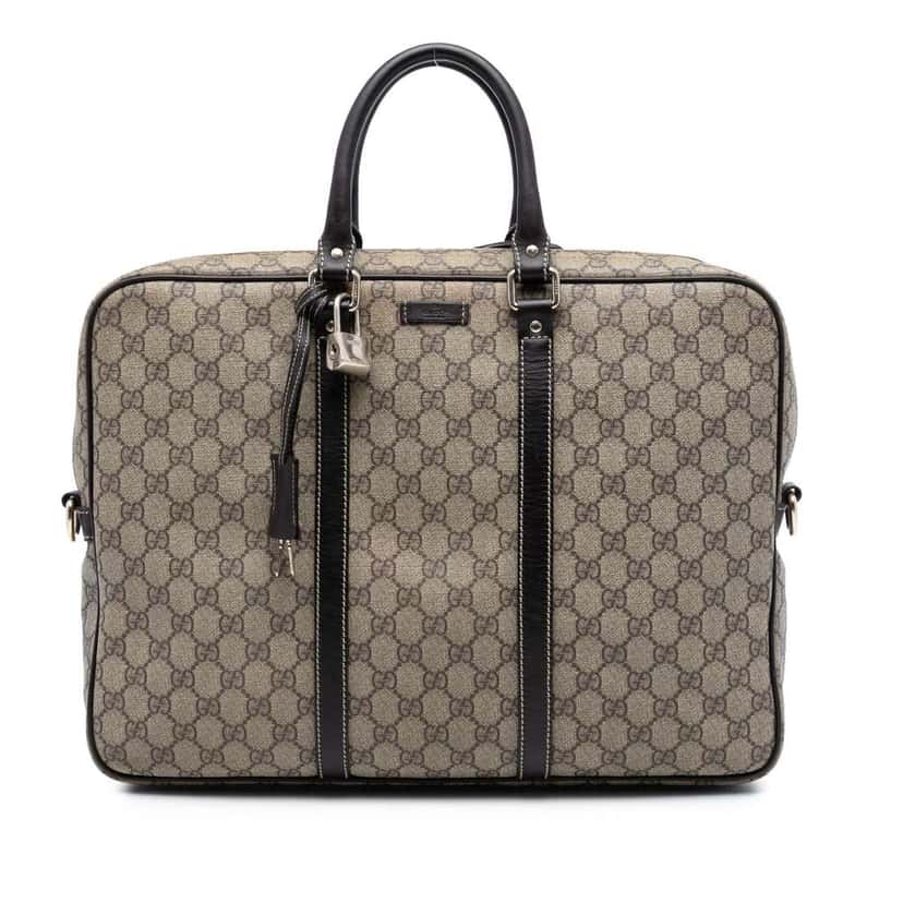 Gucci GG Supreme Business Bag Brown Canvas Good condition - Front View