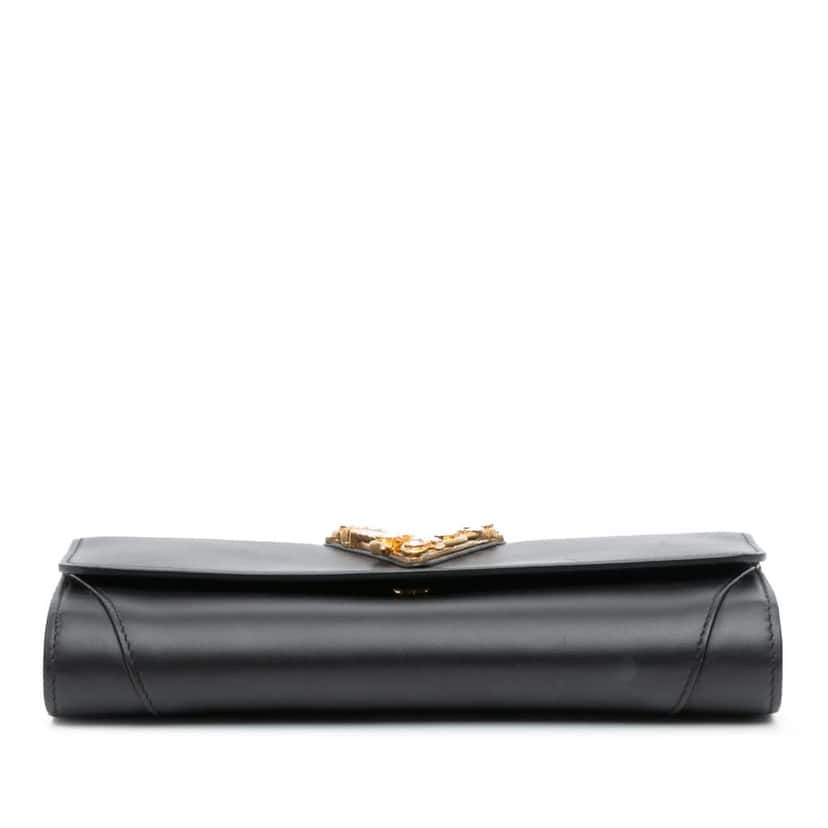 Versace Leather Crystal Virtus Chain Crossbody Black Leather Good condition - Inside View