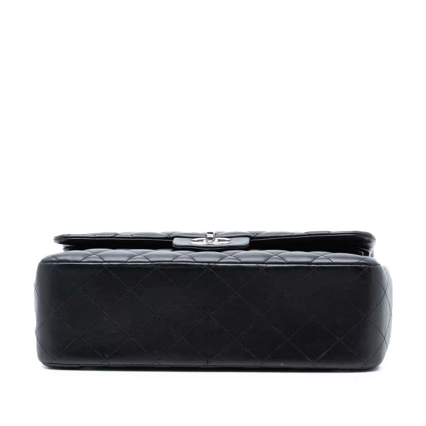 Chanel Jumbo Classic Lambskin Double Flap Black Leather Good condition - Inside View