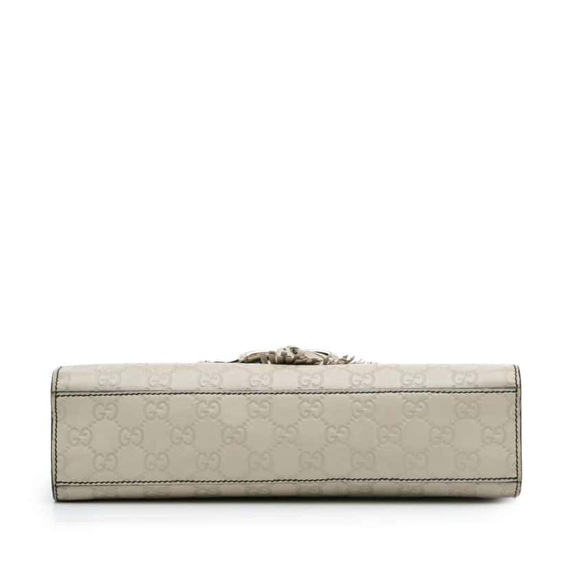 Gucci Medium Guccissima Emily Shoulder Bag White Leather Good condition - Inside View