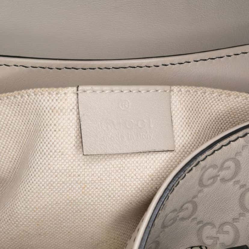 Gucci Medium Guccissima Emily Shoulder Bag White Leather Good condition - Box View