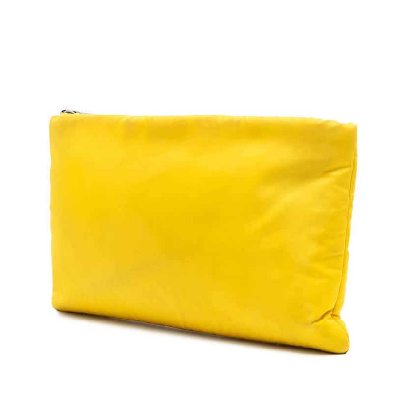 Prada Tessuto Fluo Clutch on Chain Yellow Good condition - Back View