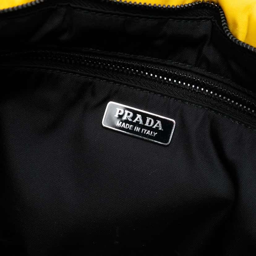 Prada Tessuto Fluo Clutch on Chain Yellow Good condition - Box View