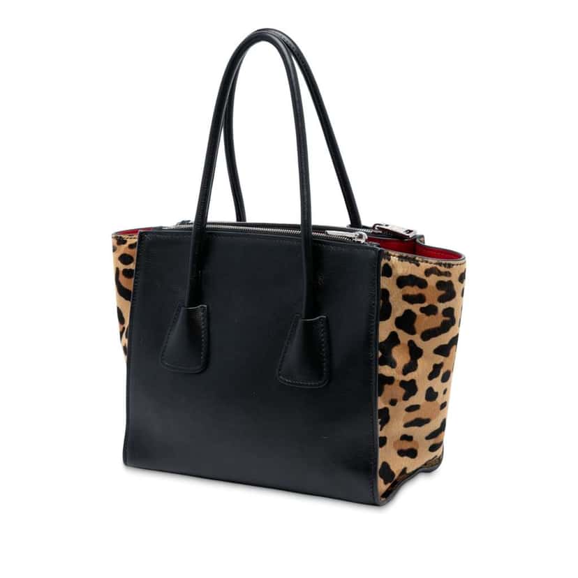 Prada Glace Calf Ponyhair Twin Pocket Satchel Black Leather Good condition - Back View