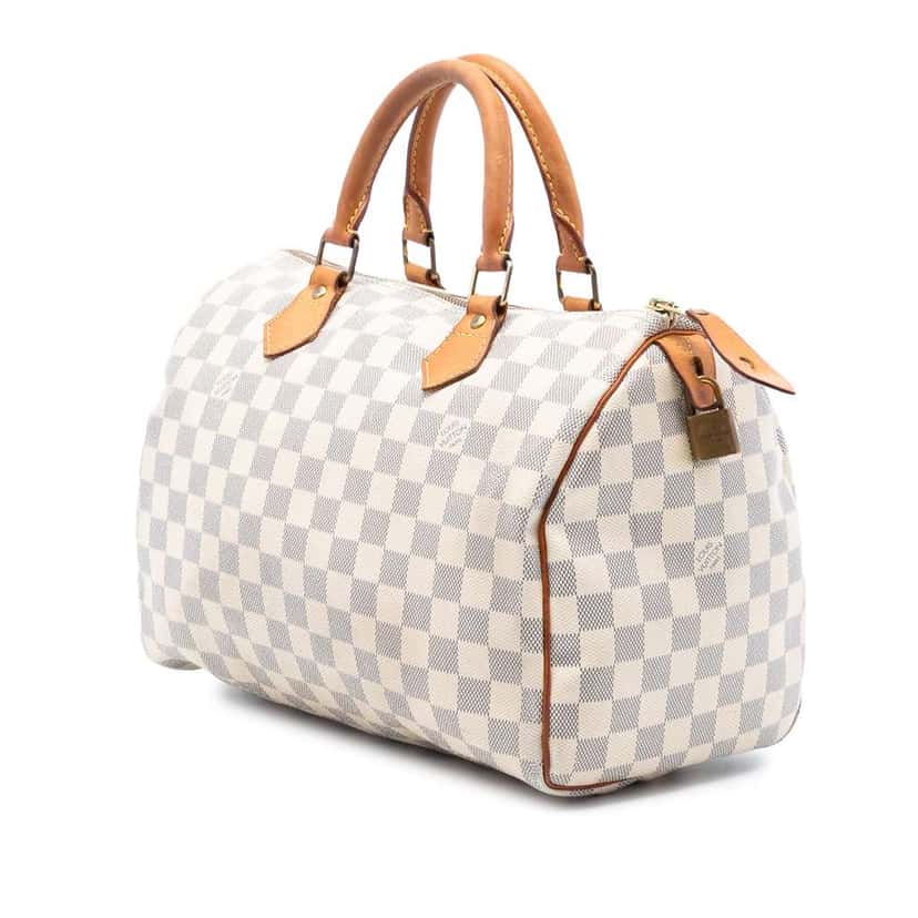 Louis Vuitton Damier Azur Speedy 30 White Good condition - Back View