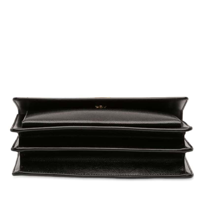 Saint Laurent Medium Grained Calfskin Monogram Sunset Crossbody Black Leather Good condition - Inside View