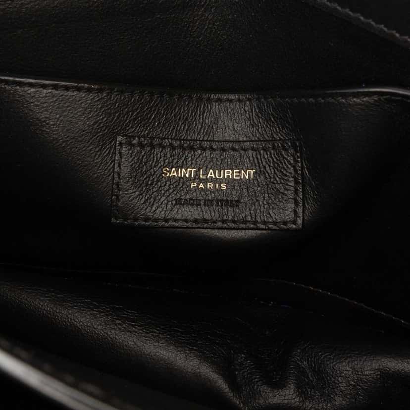 Saint Laurent Medium Grained Calfskin Monogram Sunset Crossbody Black Leather Good condition - Box View