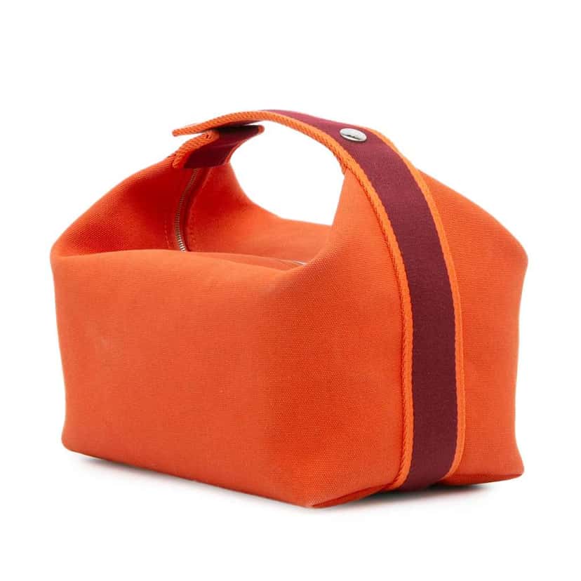 Hermès Large Toile Bride A Brac Orange Canvas Good condition - Back View