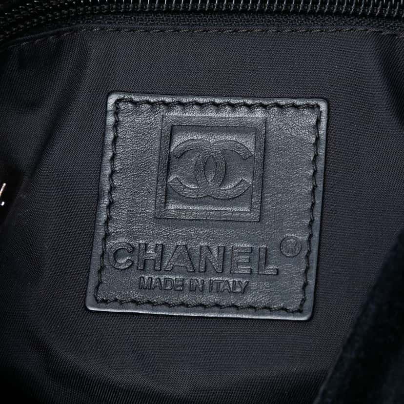 Chanel Terry Cloth CC Sport Line Shoulder Bag Black Cotton Good condition - Box View