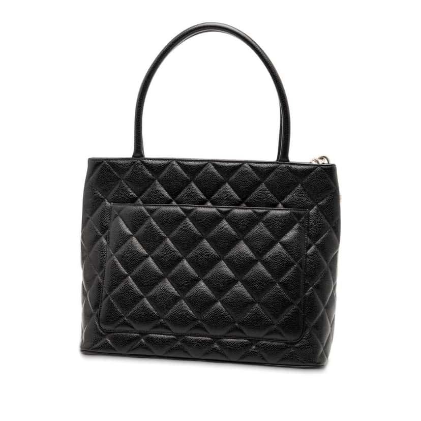Chanel Caviar Medallion Tote Black Leather Very good condition - Back View