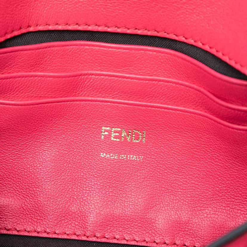 Fendi Mini Zucca Embossed Leather Baguette Satchel Pink Leather Very good condition - Box View