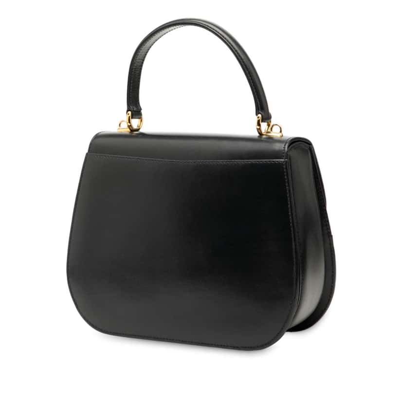 Gucci Leather Horsebit Top Handle Bag Black Leather Good condition - Back View