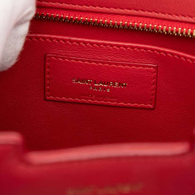 Saint Laurent Baby Leather Monogram Downtown Cabas Satchel Red Leather Very good condition - Box View