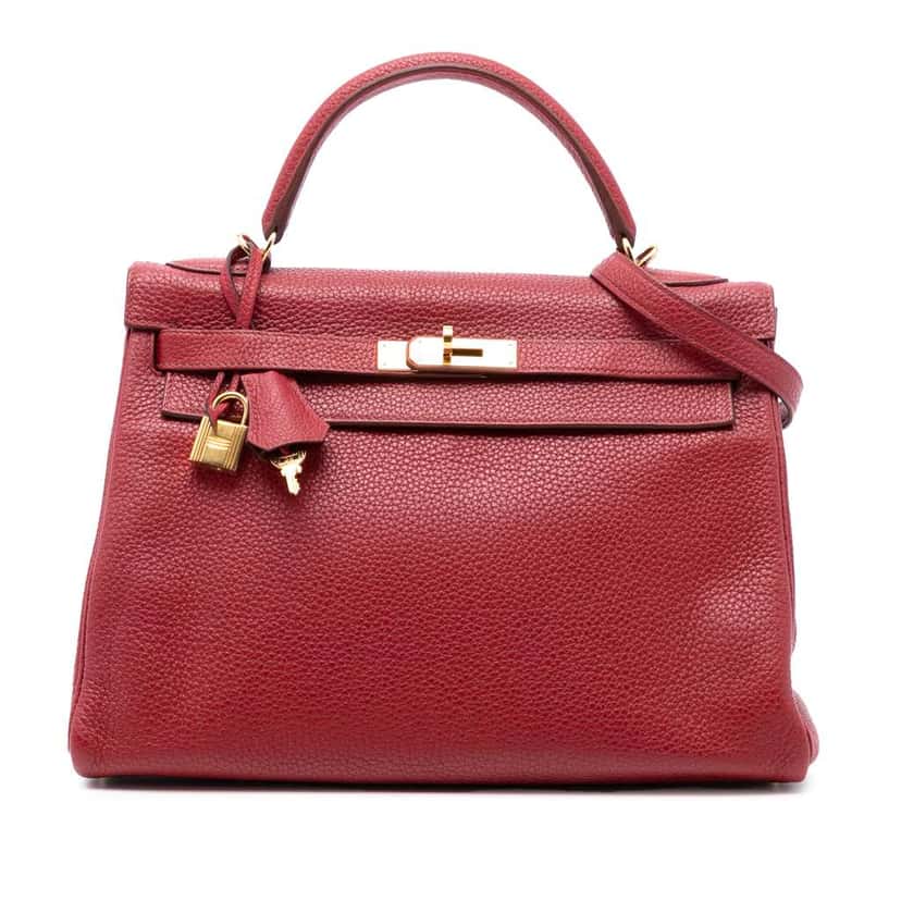 Hermès Togo Kelly II Retourne 32 Red Leather Good condition - Front View