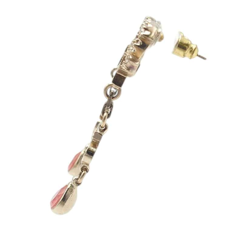Chanel Gold Plated Rhinestone CC Star No.5 Bijoux Swing Push Back Earrings Gold Metal Good condition - Model View