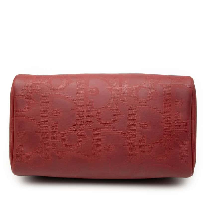 Dior Diorissimo Trotter Coated Canvas Boston Bag Red Canvas Good condition - Inside View