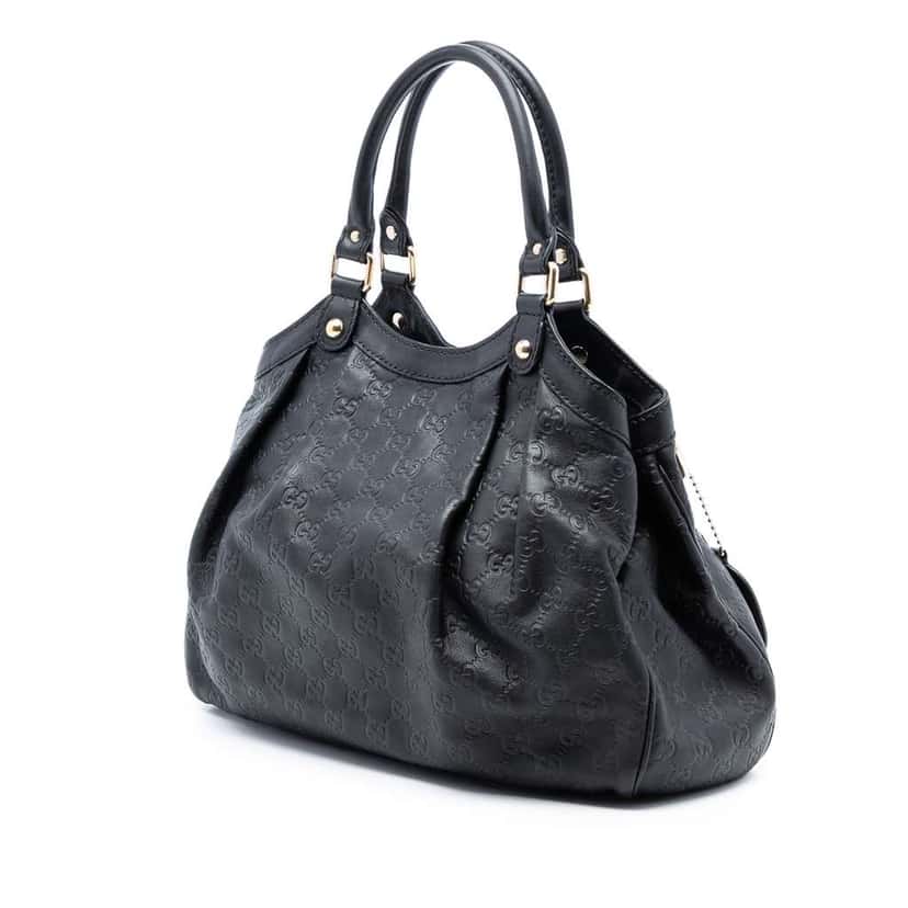 Gucci Medium Guccissima Sukey Tote Black Leather Good condition - Back View
