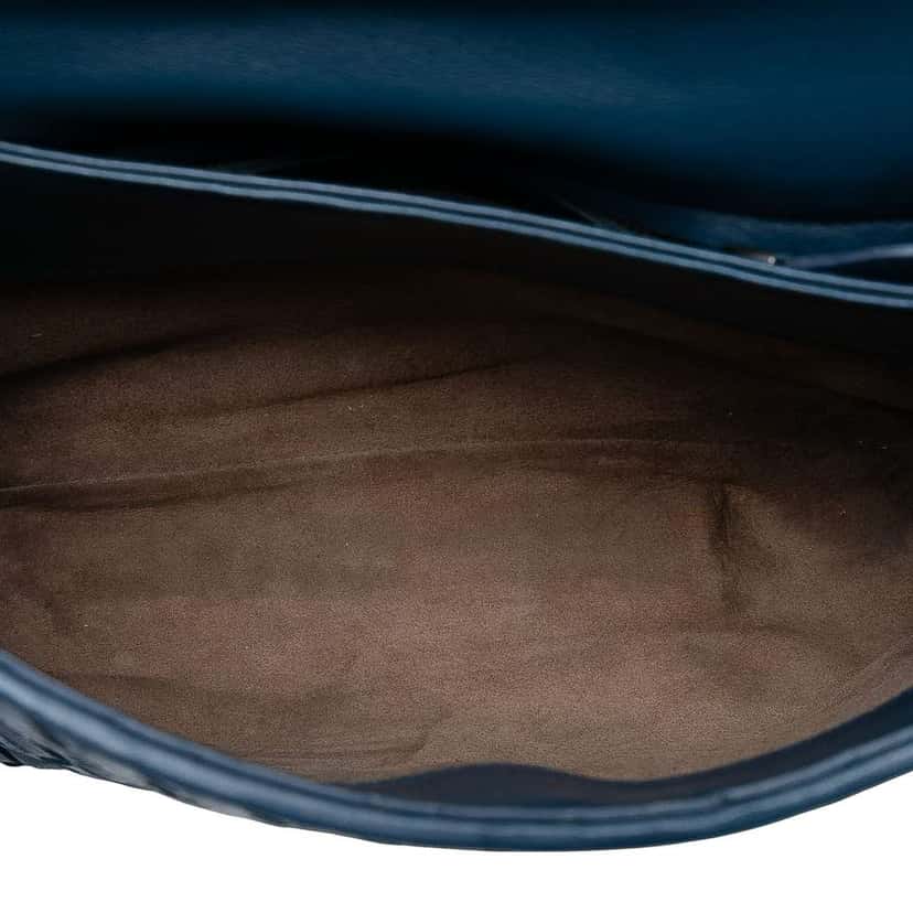 Bottega Veneta Small Nappa Intrecciato Olimpia Shoulder Bag Blue Leather Good condition - Model View