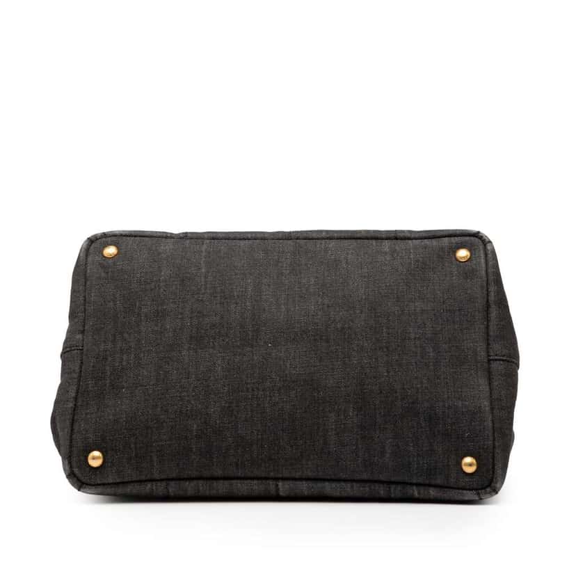 Prada Denim Canapa Logo Satchel Black Denim Very good condition - Inside View