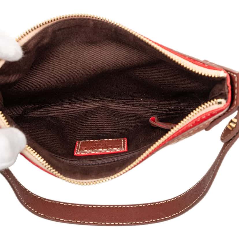 Loewe 160th Anniversary Suede Trimmed Canvas Shoulder Bag Brown Canvas Very good condition - Model View