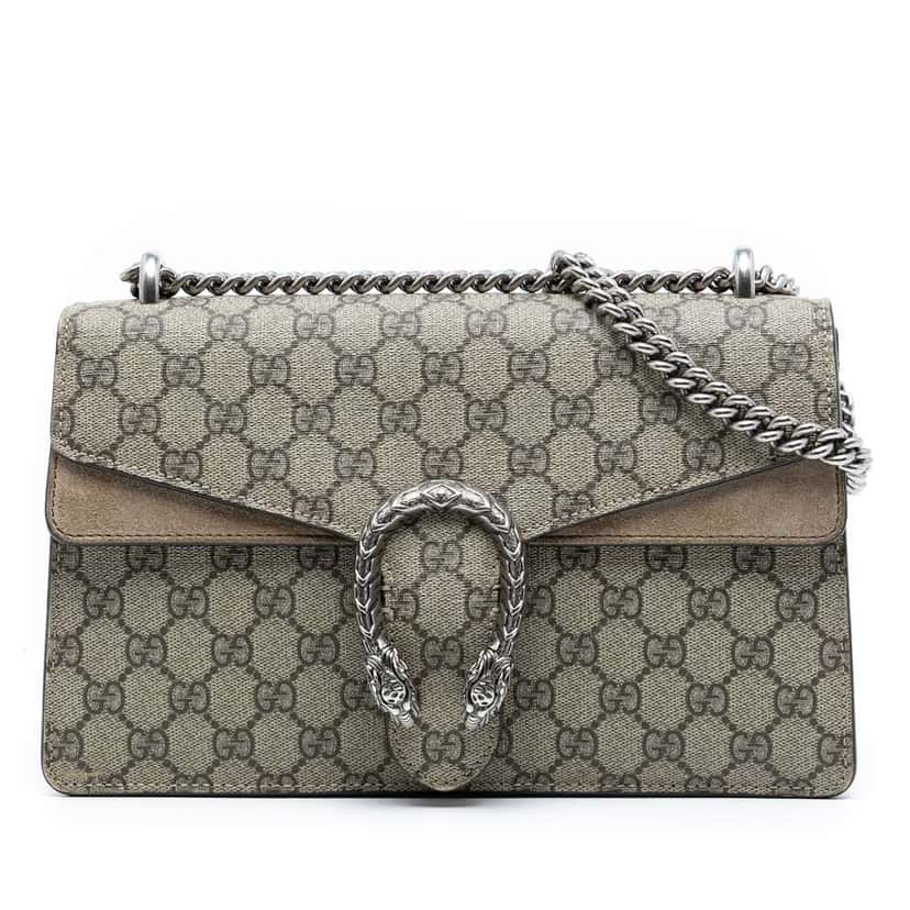 Gucci Medium GG Supreme Dionysus Shoulder Bag Brown Canvas Good condition - Front View