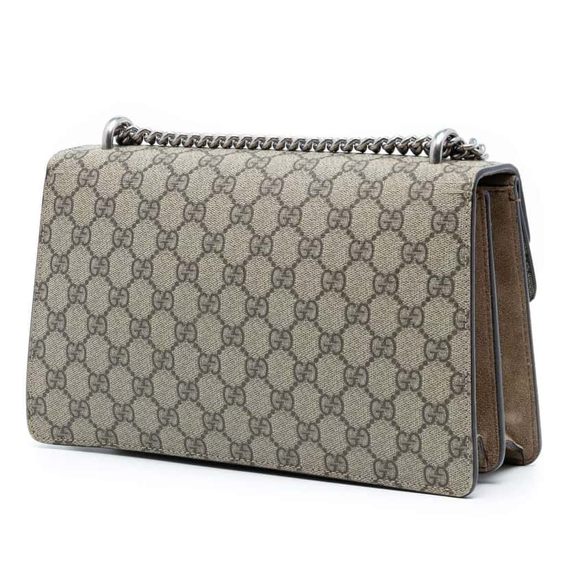Gucci Medium GG Supreme Dionysus Shoulder Bag Brown Canvas Good condition - Back View