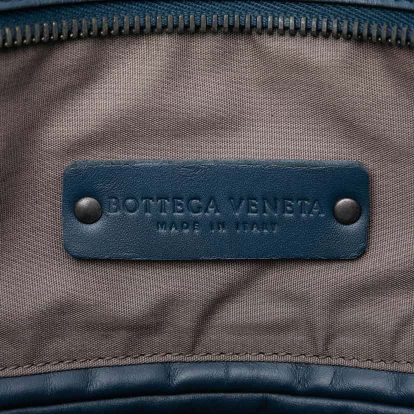Bottega Veneta Nappa Intrecciato Convertible Tote Blue Leather Good condition - Box View