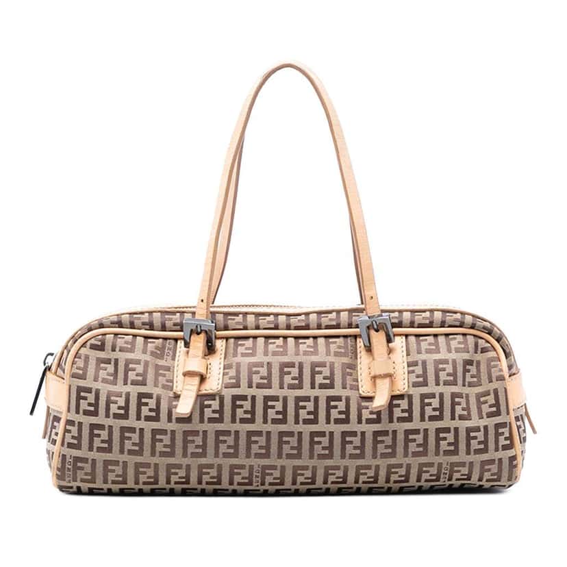 Fendi Zucchino Canvas Handbag Brown Canvas Good condition - Front View