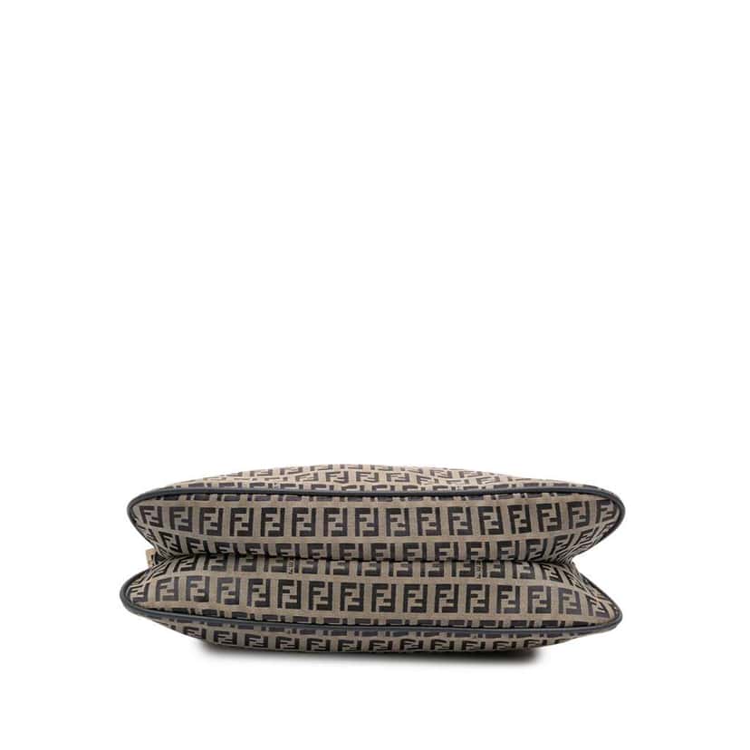 Fendi Zucchino Canvas Double Flap Shoulder Bag Brown Canvas Good condition - Inside View