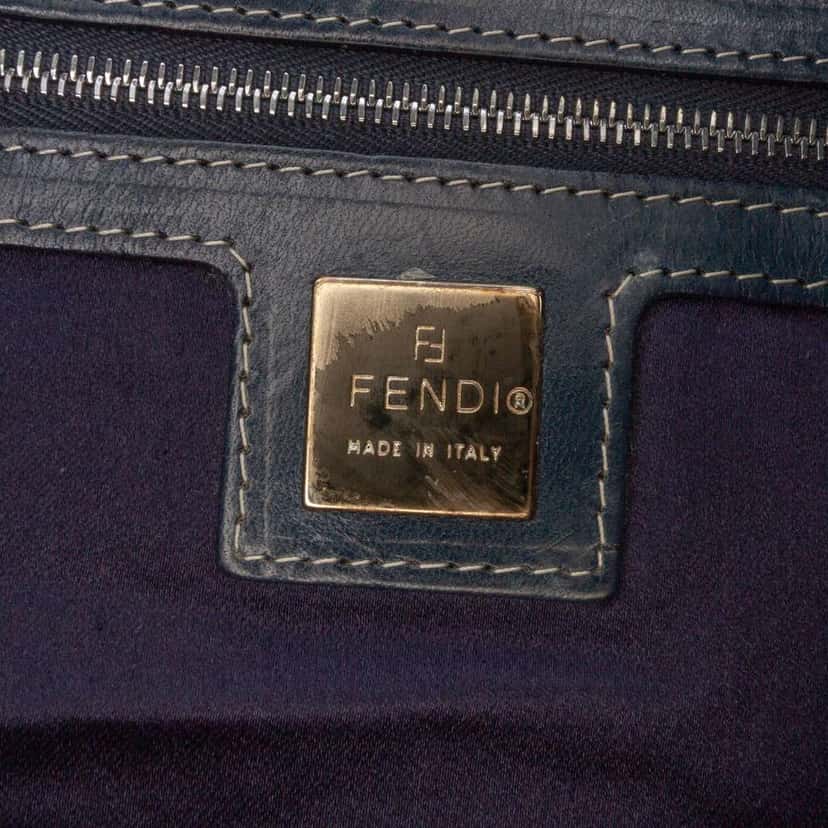 Fendi Zucchino Canvas Double Flap Shoulder Bag Brown Canvas Good condition - Box View