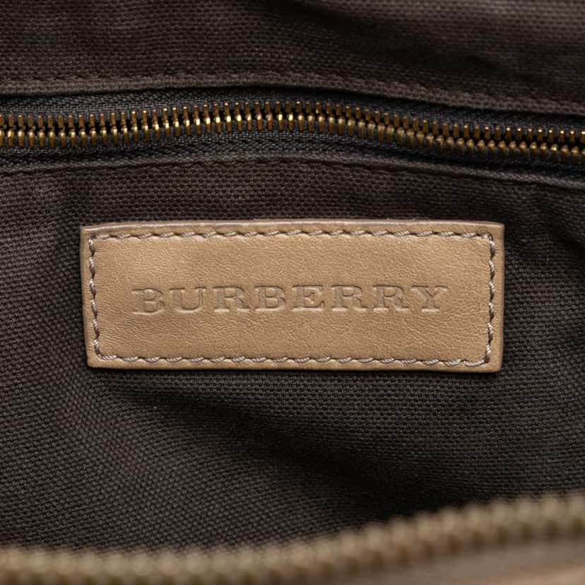 Burberry House Check Canvas Satchel Brown Canvas Very good condition - Box View