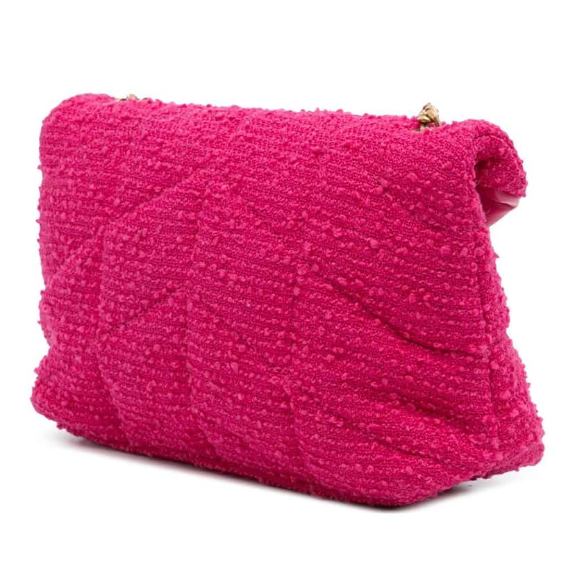 Saint Laurent Toy Boucle Tweed LouLou Puffer Crossbody Pink Tweed Good condition - Back View
